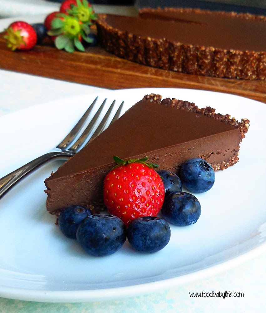 Dairy Free Hazelnut Chocolate Ganache Tart © www.foodbabylife.com