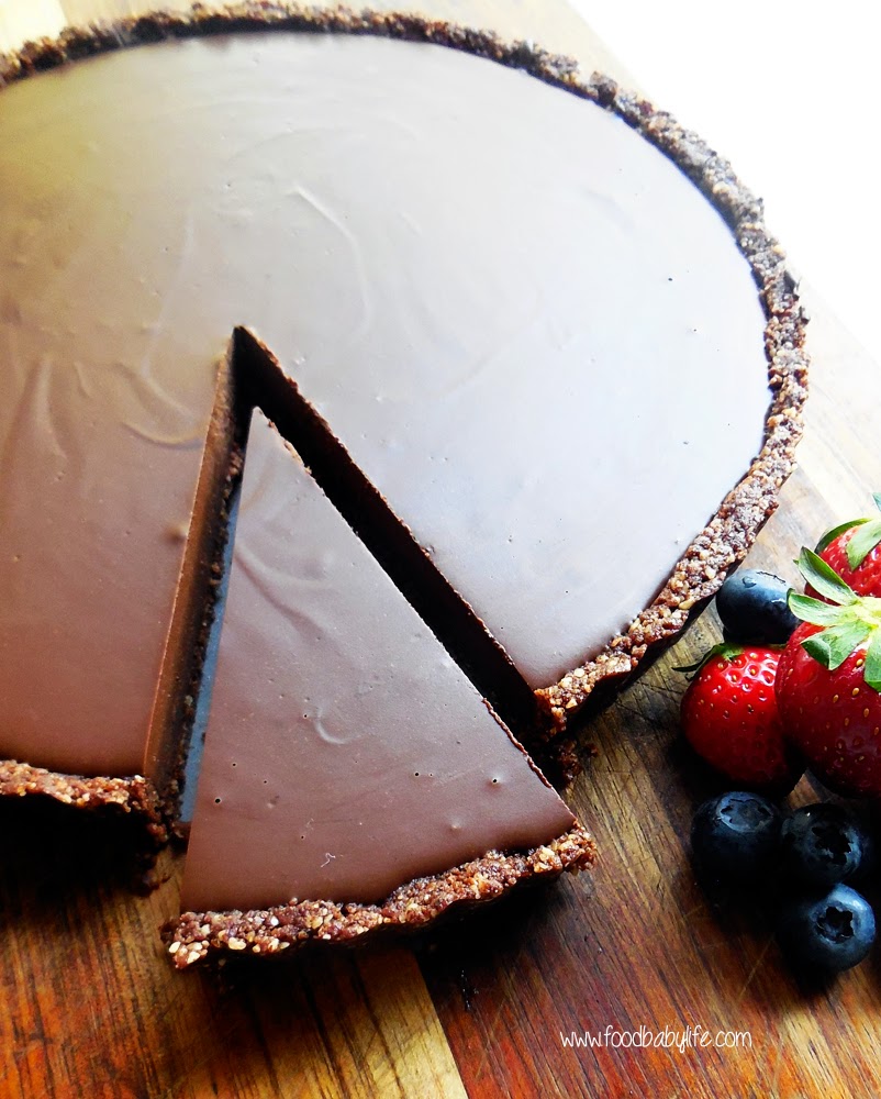 Dairy Free Hazelnut Chocolate Ganache Tart © www.foodbabylife.com