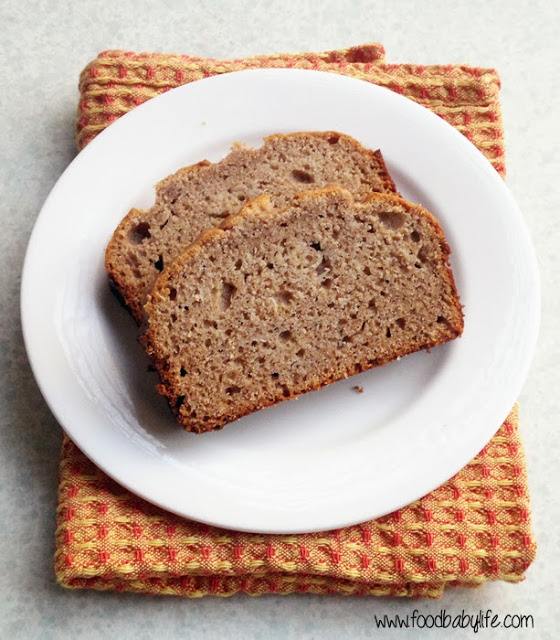 Easiest Banana Bread (Wheat free, Dairy free, Sugar free, Nut free) © www.foodbabylife.com