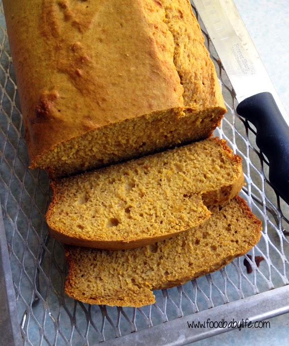 Pumpkin Banana Bread sliced © www.foodbabylife.com